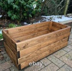1 3ft Quality Trough Rectangle Wooden Garden Planter Extra Large Raised Bed Pot