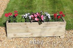 1 Metre Large Wooden Garden Trough Planter Made In Decking Boards