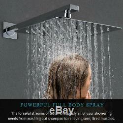 10 Shower Faucet Set Chrome Bathtub Rain Shower Head System with Mixer Valve