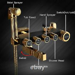 12Oil Rubbed Bronze Rain Shower Set Faucet Spa Massage Jets Tub WithHand Shower