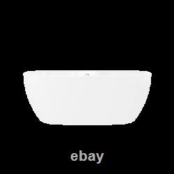 1650mm Freestanding Round Bath Double Ended White Acrylic Bathroom Tub 198 Litre