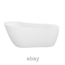 1680mm Freestanding Slipper Bath Single Ended White Acrylic Bathroom Luxury Tub