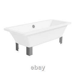 1700 x 750 Traditional Freestanding Bath Acrylic Square 0 Tap Holes Bathroom Tub