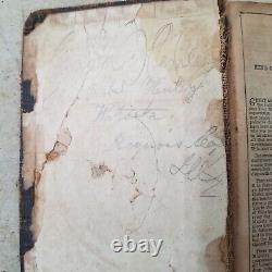 1800s KJV Holy Bible signed from watseka iroquois to clara Henley tub5