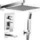 2-spray Tub And Shower Faucet Combo With Rain Shower Head Chrome Valve Included
