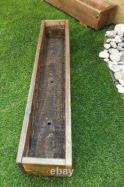 2 x Rustic Large Wooden Garden Planter, Length 100cm