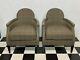 2x Decca Modern Tub Chair Armchairs Check Wool Four Seasons Park Lane Delivery