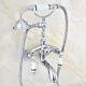 3-3/8 Chrome Wall Mount Clawfoot Bathroom Tub Faucet Hand Shower Mixer Tap