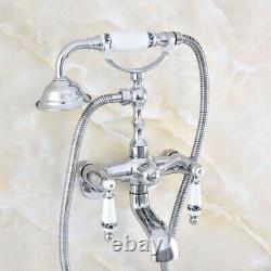 3-3/8 Tub Mount Clawfoot Tub Faucet With Hose & Spray Polished Chrome