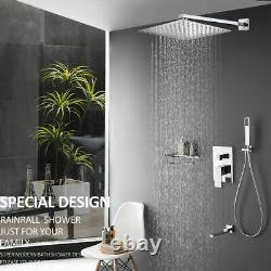 3-Way Conceal Shower Set Mixer Valve 16Head Handheld Spray Bathtub Spout Chrome