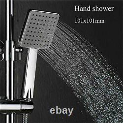 3 Way Rainfall Shower Mixer Tap Set With LCD Digital Display System Tub Spout UK
