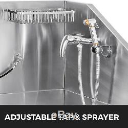 38 Stainless Steel Pet Grooming Bath Tub Dog Cat WithFaucet Sprayer Hose