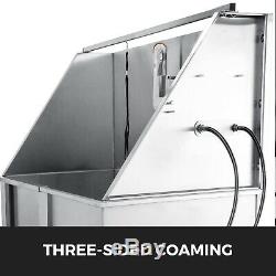 50'' Dog Pet Grooming Bath Tub with Faucet Walk-In Ramp Animal & Professional