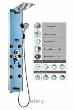 52 Stainless Steel Bathroom Shower Panel Tower 8 Spa Body Massage Jet Tub Spout