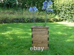 52cm High Quality Tall Trough Square Wooden Garden Planter Extra Large Plant Pot