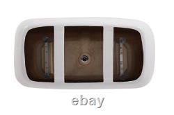59 x 29.5 Freestanding White Fiber Glass Bathtub Stone Soaking Tub BT10559GW