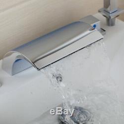5PCs Chrome Bathroom Waterfall Faucet Shower Set Bathtub Basin Sink Mixer Tap