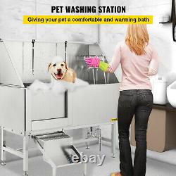 62'' Pet Dog Grooming Bath Tub Station Professional Stainless Steel Wash Shower