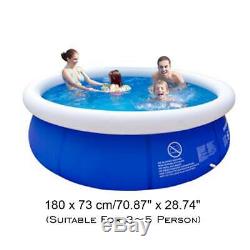 6ft x 30in Kids Summer Inflatable Above Ground Family Swimming Pool PVC Bath Tub