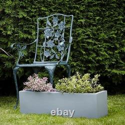 73cm Grey Fibrestone Contemporary Trough Planter/Plant Pot/Window Box/Container