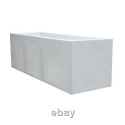 73cm White Fibrestone Contemporary Trough Planter/Plant Pot/Window Box/Container