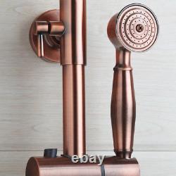 8 Rainfall Antique Copper Bathroom Shower Head&Hand Shower&Tub Mixer Tap Faucet