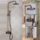 8'wall Mount Antique Brass Bathroom Rainfall Shower Faucet Bathtub Mixer Tap Set