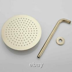 8Brushed Gold Rain Shower Combo Set Wall Mount Tub Spout Luxury Shower Faucet