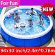 8ft X 30in Kids Summer Inflatable Above Ground Family Swimming Pool Pvc Bath Tub