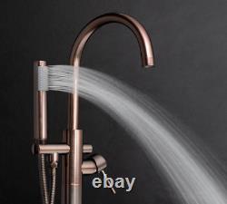 AKDY 2-Handle 45 Freestanding Floor Tub Faucet Bathtub Filler Brushed Bronze
