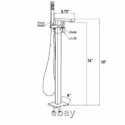 AKDY 2-Handle Freestanding Floor Mount Roman Tub Faucet Bathtub Filler
