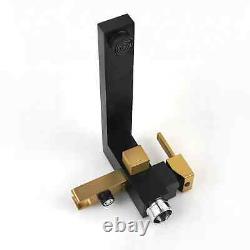 AKDY Stand Alone Tub Filler with Floor Mount 35 in. Tub Gold/Black Faucet