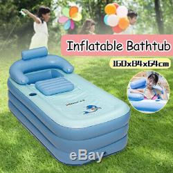 Adult Child Folding PVC Inflatable Bath Tub Air Pump Portable Spa Warm Bathtub