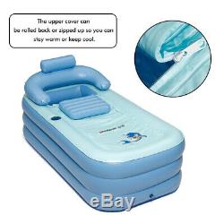 Adult Child Folding PVC Inflatable Bath Tub Air Pump Portable Spa Warm Bathtub