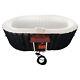 Aleko 145 Gallon 2 Person Oval Inflatable Jetted Hot Tub With Fitted Cover, Black