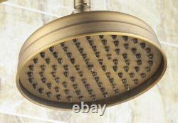 Antique Brass 8 Rainfall Bathroom Rain Shower Set with Wall Bath Tub Tap 2rs146