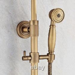 Antique Brass 8 Rainfall Bathroom Rain Shower Set with Wall Bath Tub Tap 2rs146