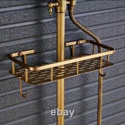 Antique Brass 8Rainfall Shower Head Faucet Bath Bathtub Wall Mounted Mixer Tap