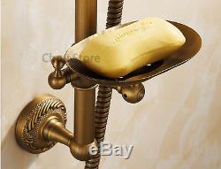 Antique Brass Bath Tub Mixer Valve Faucet Tap Bathroom Hand Held Shower Sets