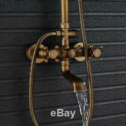 Antique Brass Bathroom Outdoor Wall Mounted Bathtub Shower Faucet Set with Hand