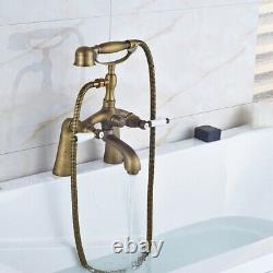Antique Brass Clawfoot Bath Tub Faucet with Handshower Deck Mounted san019