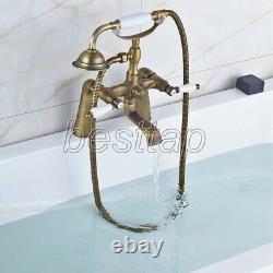 Antique Brass Clawfoot Bath Tub Faucet with Handshower Deck Mounted san021