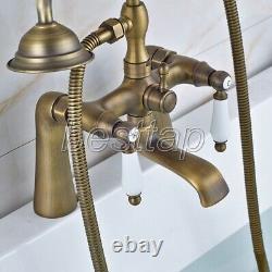 Antique Brass Clawfoot Bath Tub Faucet with Handshower Deck Mounted san021