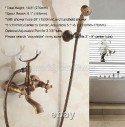 Antique Brass Clawfoot Bath Tub Mixer Tap Faucet with Handheld Shower Ptf155