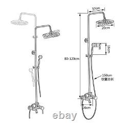 Antique Brass Shower Faucet Taps Set Rainfall Bathtub Shower System Mixer Tap UK