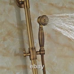 Antique Brass Shower Faucet Taps Set Retro Rainfall Bathtub Shower System Mixer