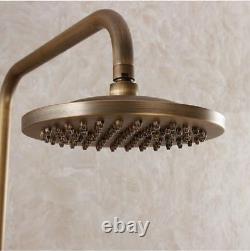 Antique Brass Vintage Wall Mounted Shower Head &Handshower Set Tub Mixer Faucet