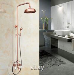 Antique Copper Bathroom Rainfall Shower Faucet Set Bath Tub Mixer Tap 2rg531