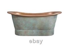 Antique Hammered Copper Bathtub Blue Green Patina, NO Custom Duty-FREE SHIPPING