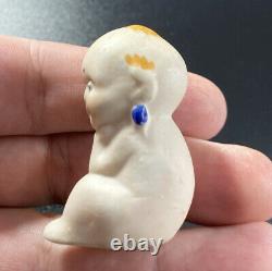 Antique Porcelain Bisque Baby Doll With Bath Tub German Figurine